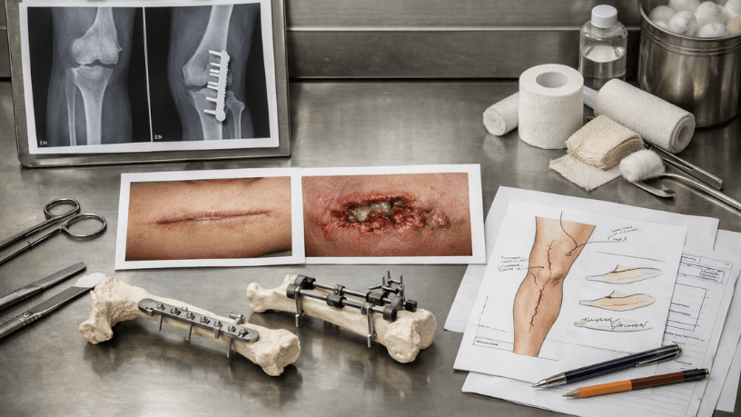 Haeckel Cabral Moraes destaca que o planejamento cirúrgico deve ser ajustado quando há histórico de cicatrização difícil.